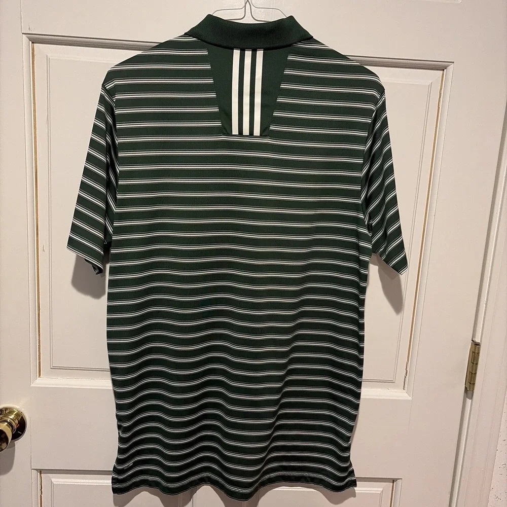 ADIDAS GOLF Green Polo Medium Climalite Three Stripes Polo With Club Logo
